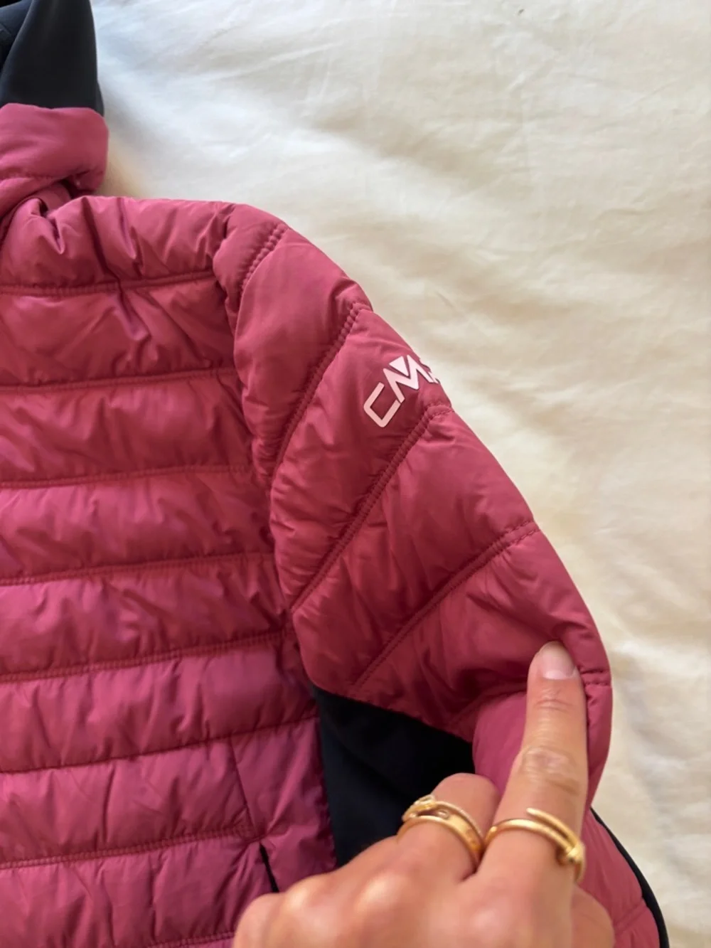 CMP puffer jacket pink black peony Unlimitech women's hybrid jacket quilted - Picture 13 of 16